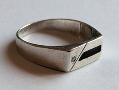 Vintage men’s signet ring sterling silver 925 Size 9.5 Wt 3.6g Geometric Modern