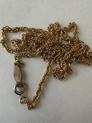 Vintage Marvella Signed Gold Tone Twisted Rope Chain Necklace 28″