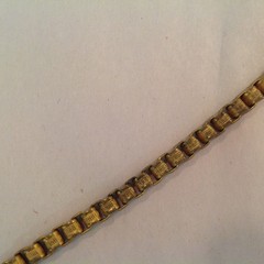 Vintage Signed Miriam Haskell Tag Long Box Chain Brass 36in Necklace Jewelry