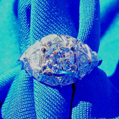 Original EARTH MINED DIAMOND Art Deco Engagement Ring VINTAGE PLATINUM Solitaire