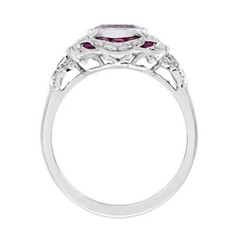 2.4Ct Art Deco Style Lab Created Diamond Amethyst Wedding Ring 14K White Gold FN