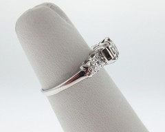 Estate Genuine Diamonds Solid 14k White Gold Engagement Ring FREE Sizing