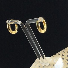 Hoop Earrings Gold Tone Huggie Pierced .75″