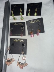 NOS Vintage 2000s Birch Hill Earrings Lot 5 Pairs Swarovski Crystal Y2K Boho