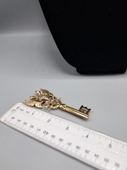 Vintage Replica Of Russian Sterling Silver Royal Chamberlains Key Pin, Goldtone