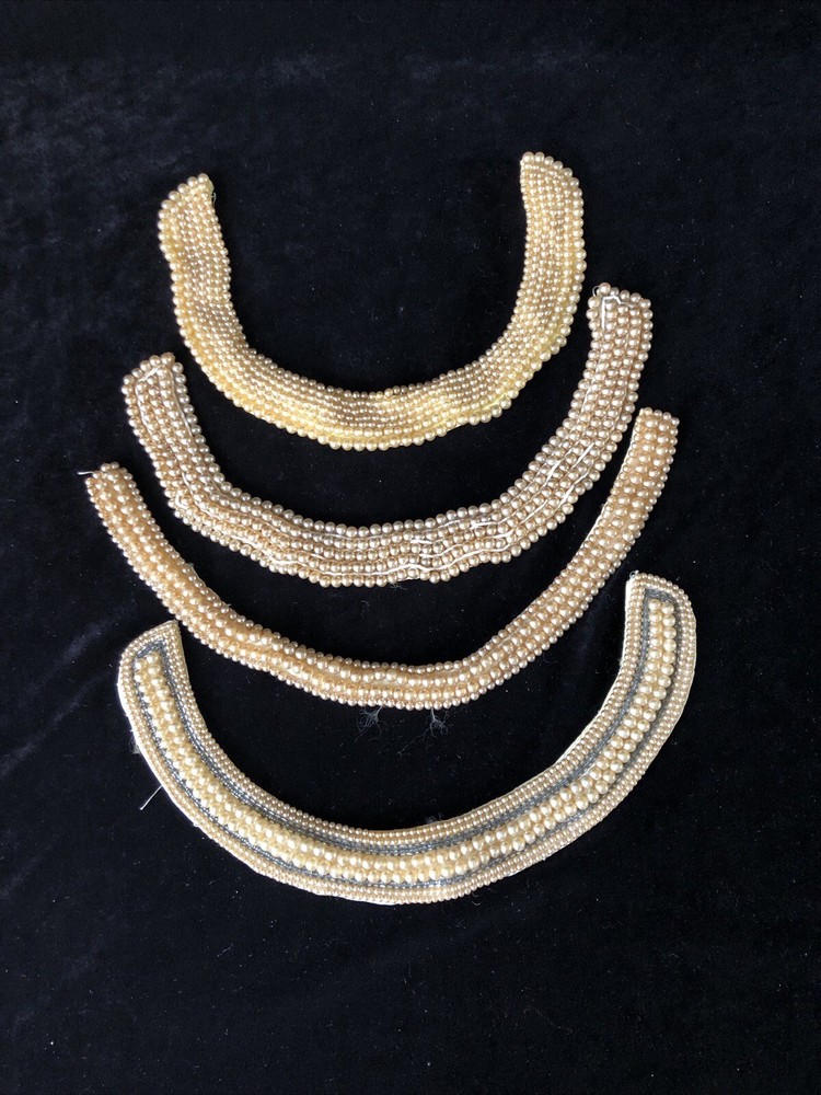 VTG Faux Pearl Beaded Necklace /Collars (4) Japan 1 Bar & Beards Top Hit Fashion