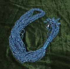 Vintage MultiStrand Blue Seed Bead Necklace 21 In Lariat Style