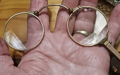 Antique Gold Filled Folding Lorgnette Eye Glasses F&B