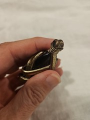 Vintage Brutalist Style Black Stone Caged Pendant Large Modernist Artisan…