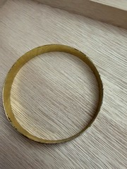 VINTAGE ENAMEL ROSE BRACELET GOLD TONE JAPAN 2.5 INCHES IN DIAMETER