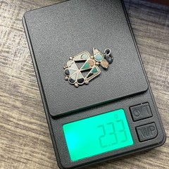 Vintage 925 Sterling Silver Zuni Thunderbird Multi Stone Inlay Pendant Charm