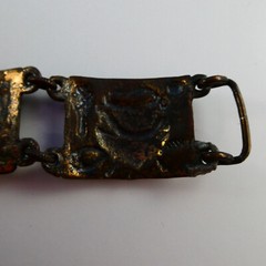 Vintage SIMBA Africa Handmade Panel Bracelet Bronze Tone 40’s Tribal Pots