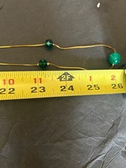 Jade Green Glass Stone Necklace Single Strand Lucite Beaded Flapper Gold Tone