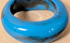 Vintage Chunky Turquoise Smokey Color Acrylic Bracelet