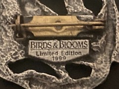 Vintage Signed Birds And Blooms Cardinal Brooch Pin Limited Edition 1999 Retro