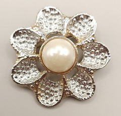 Vintage Rhinestone Faux Pearl Brooch Lot 5pc Aurora Borealis Starburst Bow Pin