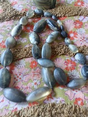 Vintage Dinosaur Designs Pebble Resin Necklace & Cuff ! Stamped