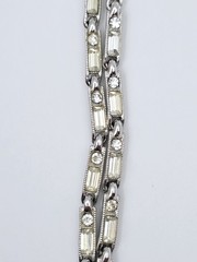 Vintage Bogoff Signed Rhinestone Statement Necklace Art Deco Repair Craft Wear