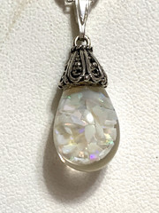 HOLIDAY SALE* ANTIQUE COLOSSAL 21MM FLOATING OPAL NECKLACE STYLE#1A-Sterling