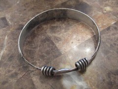 Vintage Chinese Silver Expandable Bangle Bracelet Signed Marked 38 Grams