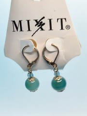 Vintage Green Tigers Eye Dangle Earrings Gold Tone Mix It Jcpenny 1990s