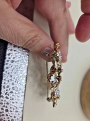 Vintage Gold-Tone Floral Bouquet Brooch with Aurora Borealis Rhinestones