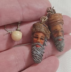 COOL Lot Of Vintage Tribal Jewelry Bone Beads Wood Shells Gemstones Leather Etc
