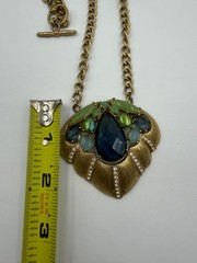 Carol Lee Lux Art Deco Statement Necklace 1950’s 60’s Rhinestones Bold Necklace