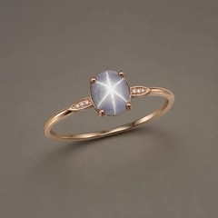 Natural Star Sapphire Ring 925 Sterling Silver Oval Cabochon Minimalist Handmade