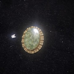 H.G. 12K Gold-Filled Jade Brooch/Pendant