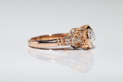 New Made 18k Gold Natural Diamond Decorated Solitaire Amazing Ring