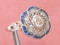 Floral Cocktail Art Deco Style Ring 2.1 Ct Simulated Diamond 14k White Gold Over