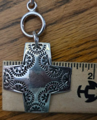 Retired Silpada Sterling Silver 925 Virtuosity Stamped Cross Toggle Necklace 17″