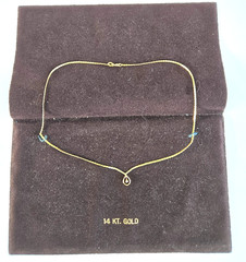 Vintage 14K 585 Uno A Erre w/ a Diamond Pendant Necklace 16″ 3.38gr C link Chain
