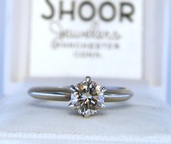 14k Natural .50ct Round Diamond Engagement RING Sz 5.5 Brown Yellow Color Change