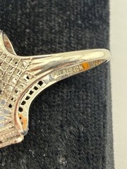 Art Deco Vintage Belais 10k Gold Ring Size 4.25 Brown Colored Set