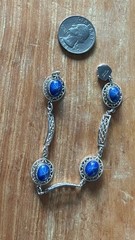 Vintage 14k white Gold-Filled Sentiment bracelet with simulated star sapphires