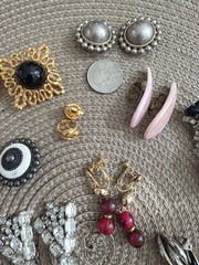 Lot of 19 Pair of Beautiful Vintage & Silver-toned CLIP-ON Earrings