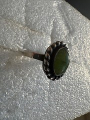 Vintage Silver 925 Soviet Era USSR Women’s Ring Stone Nephritis 8.75 size 4.65g