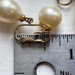 Vintage Majorica 12K-GF Clip-On Faux Pearls Very Good Condition 1” See Pics