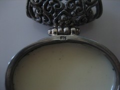 VINTAGE STERLING SILVER 925 MOTHER OF PEARL SLIDE PENDANT