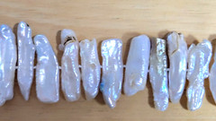 ~14.5 INCH OBLONG NATURAL WITH IMPERFECTIONS PEARL STERLING SILVER NECKLACE X13L