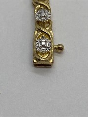 Sterling Silver Gold Vermeil Lab Grown Diamond Tennis Bracelet 7″