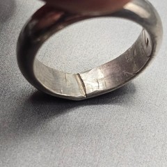 Vintage Sterling Silver Domed Wedding Band Ring Size 6.75 Heart Maker Stackable