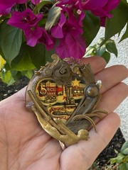 Vintage John Wind Maximal Art Large Mixed Material Heart Shape Brooch Pin