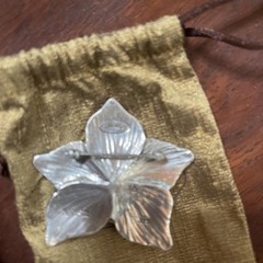 Lois Hill Sterling Silver Flower Brooch Pin, Nature Theme, With Pouch
