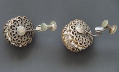 MIRIAM HASKELL Vintage Earrings Baroque Pearls Screw Back Signed