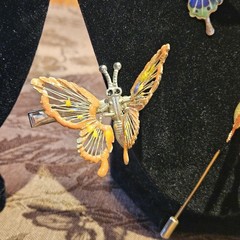 Vintage BUTTERFLY Pins Lot Of 8 AAI, D’ovlan, Damascene Enamel, Mesh