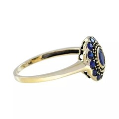 Art Deco Style Round Cut Lab Created Diamond 925 Silver Filigree Christmas Ring