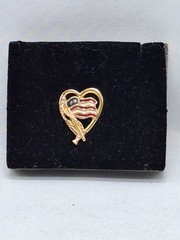Vintage Avon 1990s Tac Pin Forever America Flag Heart